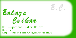 balazs csikar business card
